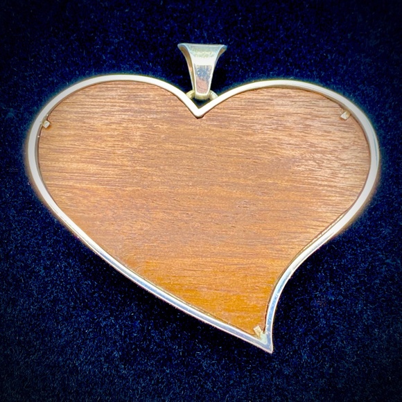 HEART CHARM wood and sterling silver - Picture 2 of 3